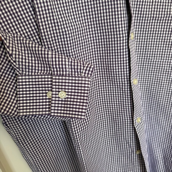 SEAN JOHN purple check long sleeve button front shirt men's XL 17 1/2 Office - Picture 6 of 8